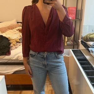 Marc Jacobs Burgundy 3/4 Sleeve Blouse